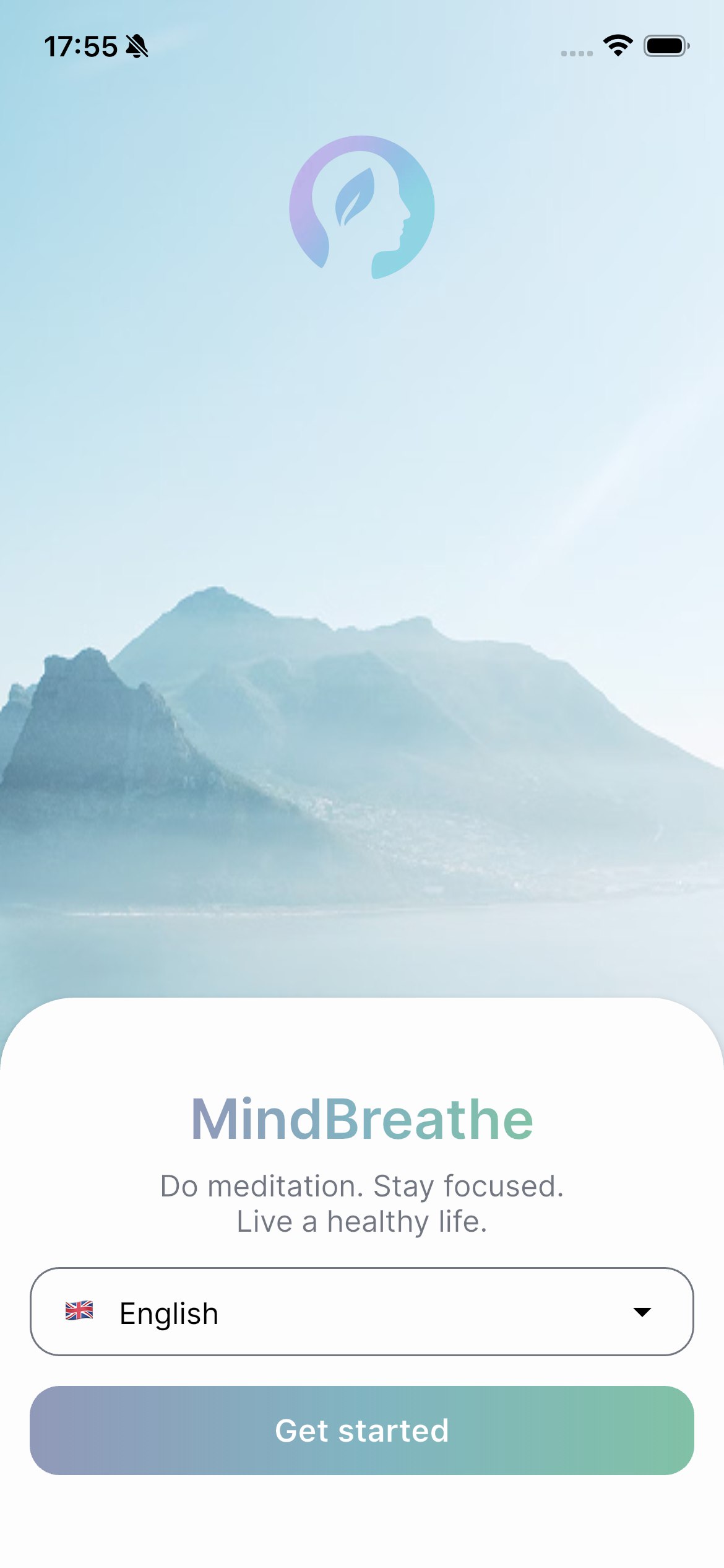 MindBreathe welcome screen